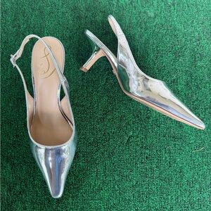 Sam Edelman Silver Bianca Slingback Heels!